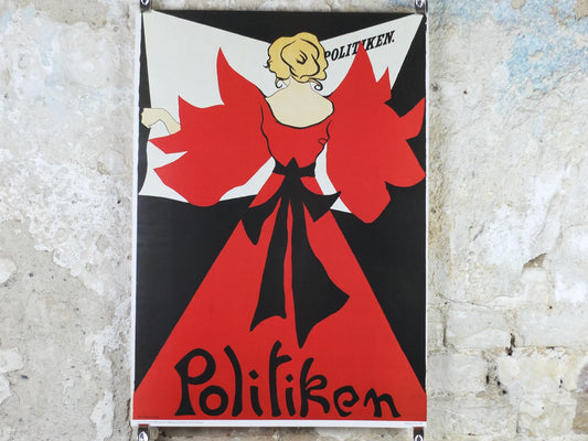 1984 Politiken Political Poster, by Eva Drachmann 1898, art nouveau wall art decor