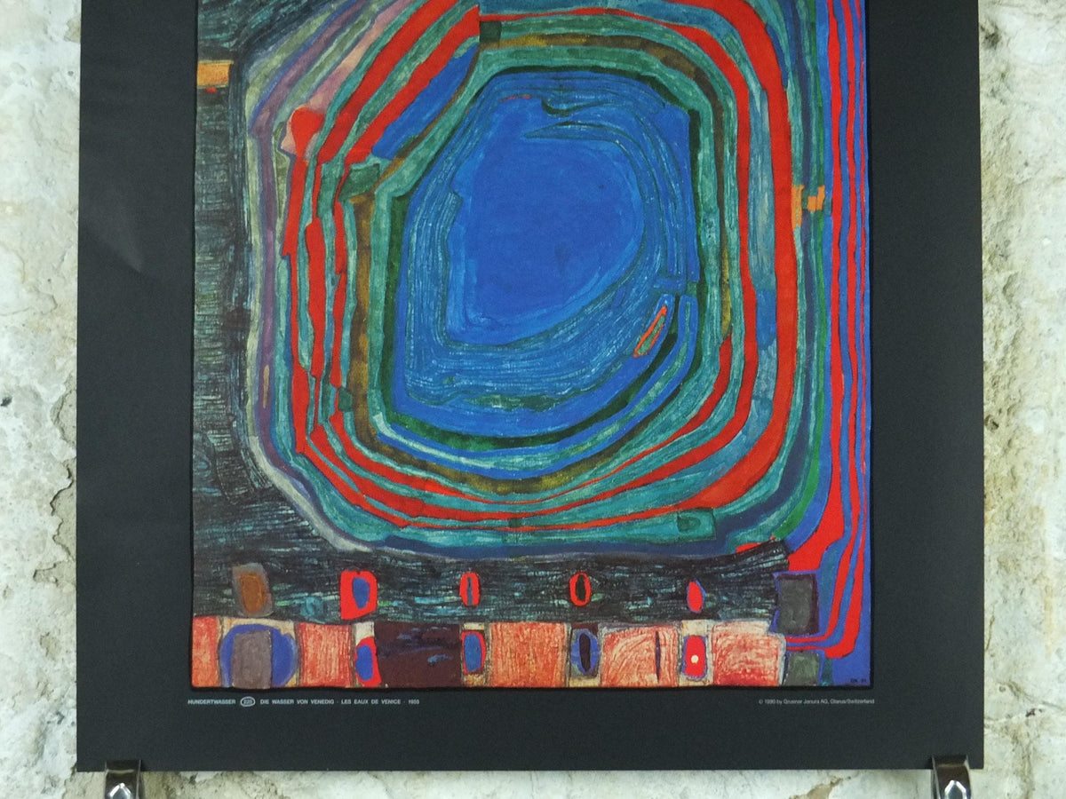 1990 Friedensreich Hundertwasser Poster, The Waters of Venice, Die Wasser von Venedig 1955, wall art decor