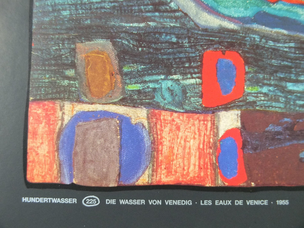 1990 Friedensreich Hundertwasser Poster, The Waters of Venice, Die Wasser von Venedig 1955, wall art decor
