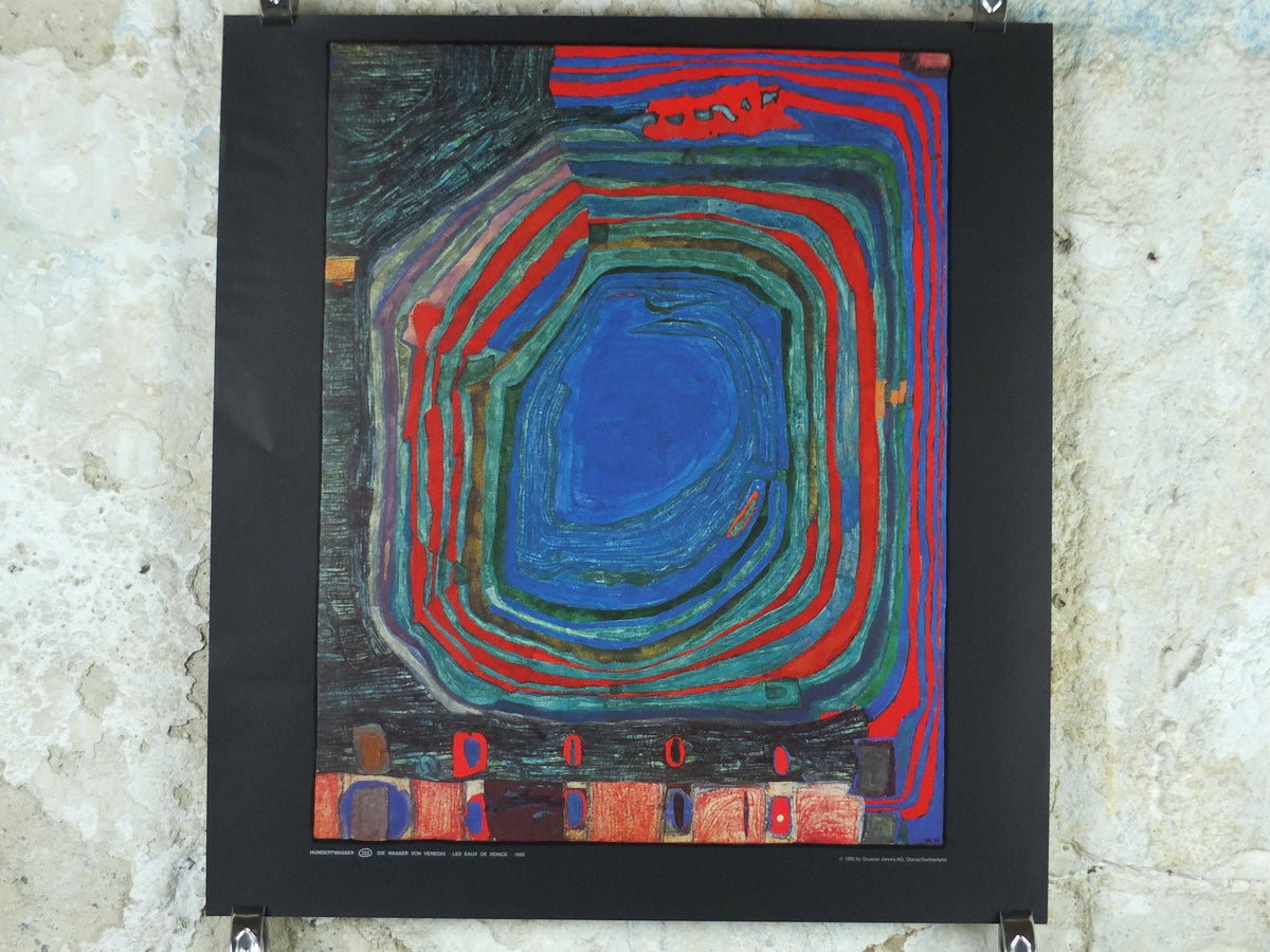 1990 Friedensreich Hundertwasser Poster, The Waters of Venice, Die Wasser von Venedig 1955, wall art decor
