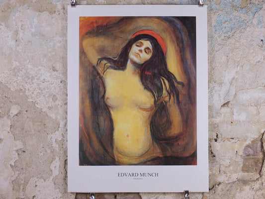 1998 Edvard Munch Poster, The Madonna Virgin Mary 1895, Expressionism, Symbolism, wall art decor