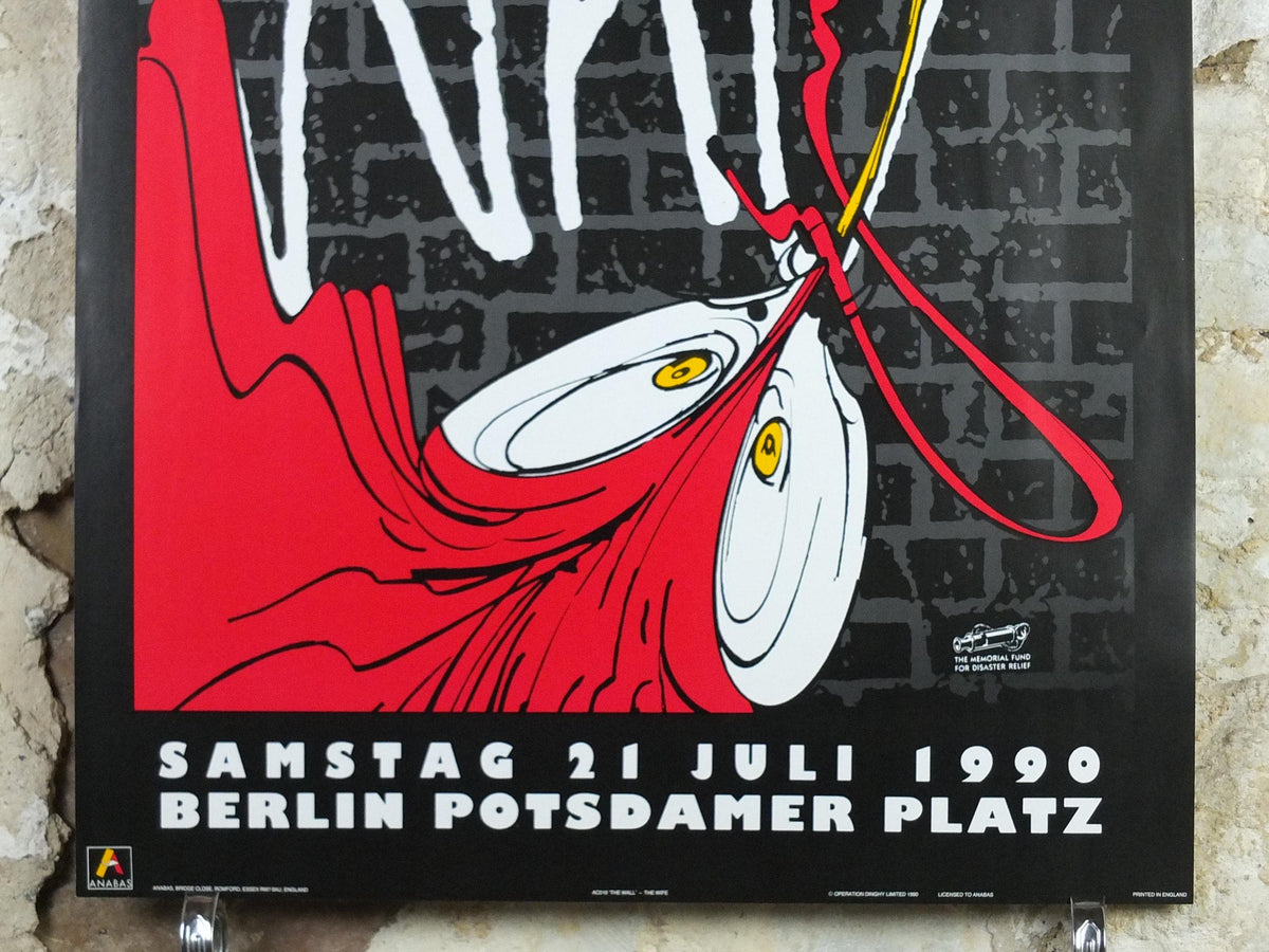 1990 The Wall – Live in Berlin Poster, held on 21 July at Potsdamer Platz, Pink Floyd, musical wall art decor