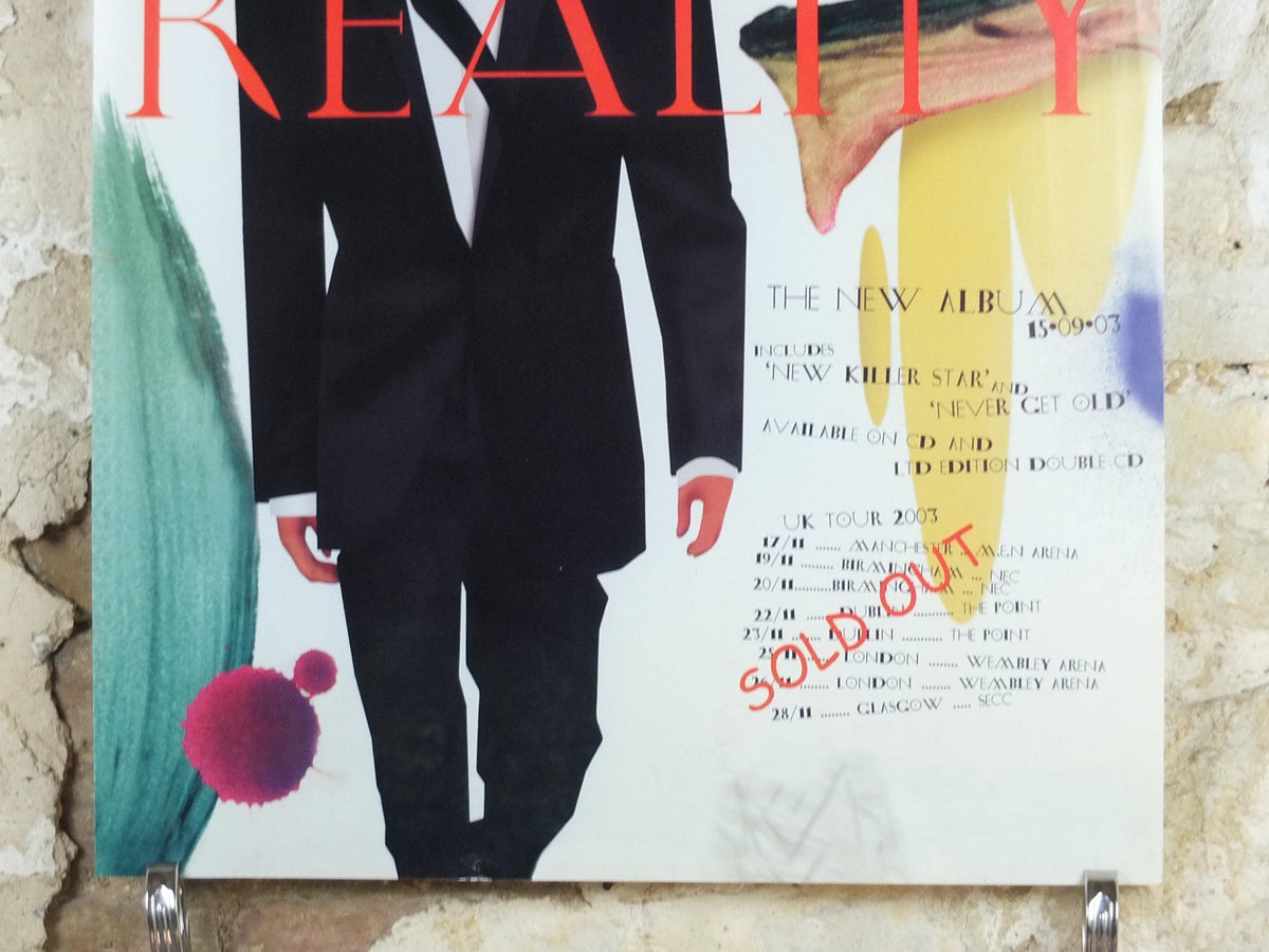 2003 David Bowie Poster, Reality - 24th studio album, the UK leg of A Reality Tour, wall art decor