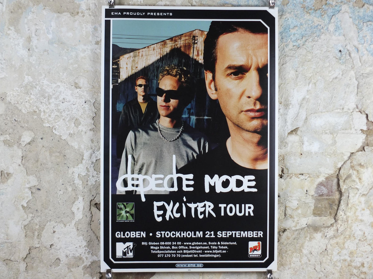 2001 Depeche Mode Poster, Exciter, 21 09 01, original promotion for Stockholm concert, New wave synth pop rock, music wall art decor