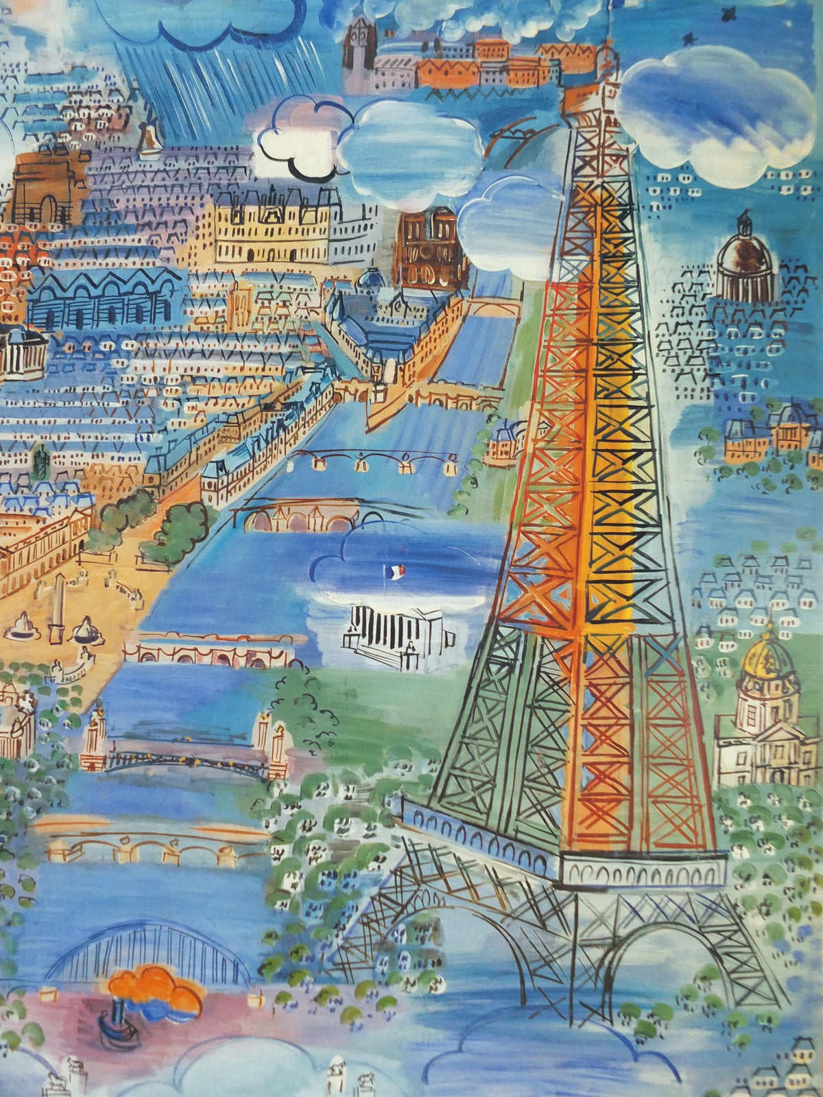 1993 Raoul Dufy Poster, Paris 1934, Fauvism, Cubism and Expressionism, gallery exhibition, wall art decor