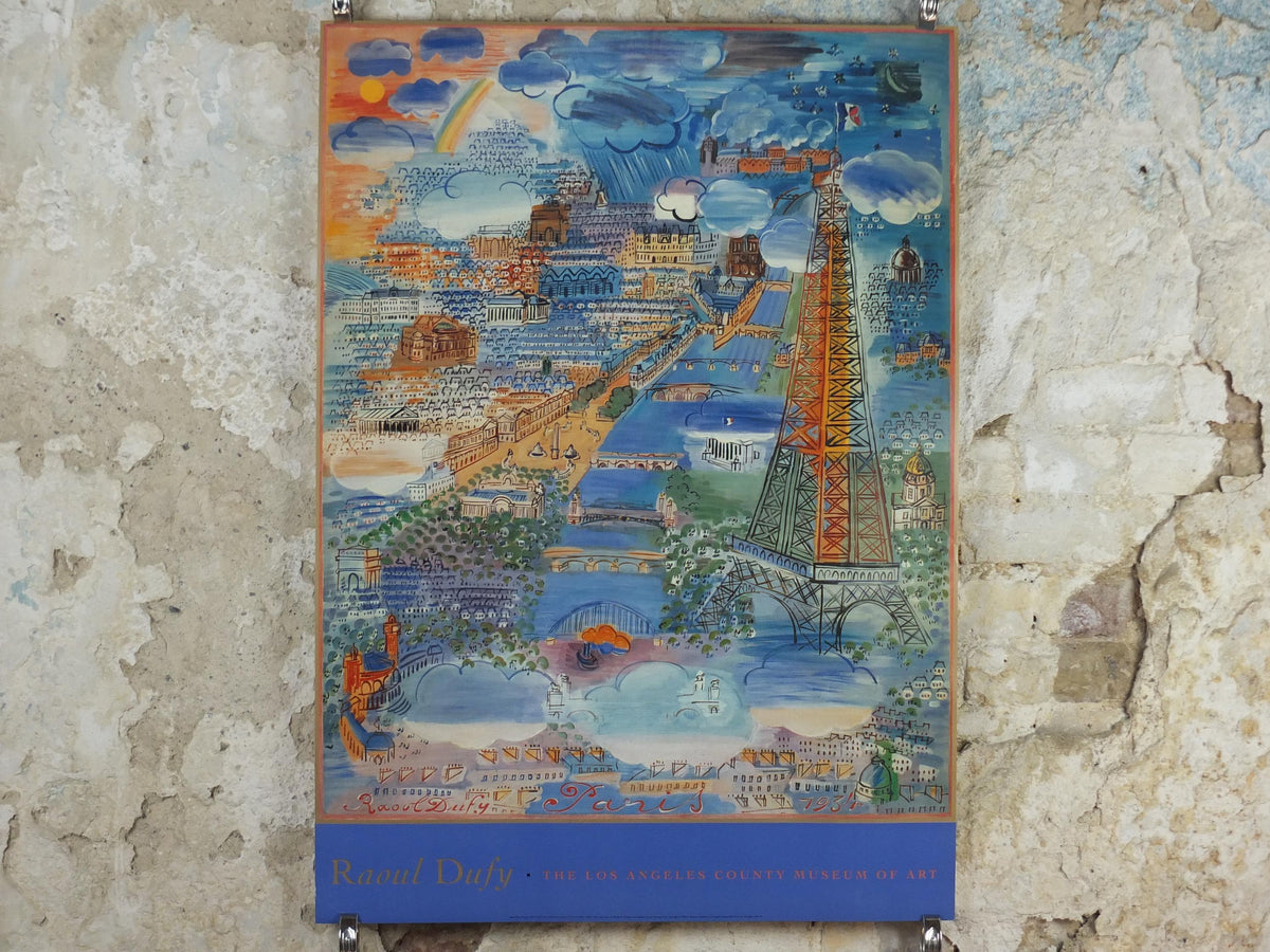 1993 Raoul Dufy Poster, Paris 1934, Fauvism, Cubism and Expressionism, gallery exhibition, wall art decor