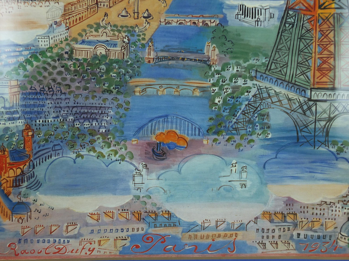 1993 Raoul Dufy Poster, Paris 1934, Fauvism, Cubism and Expressionism, gallery exhibition, wall art decor