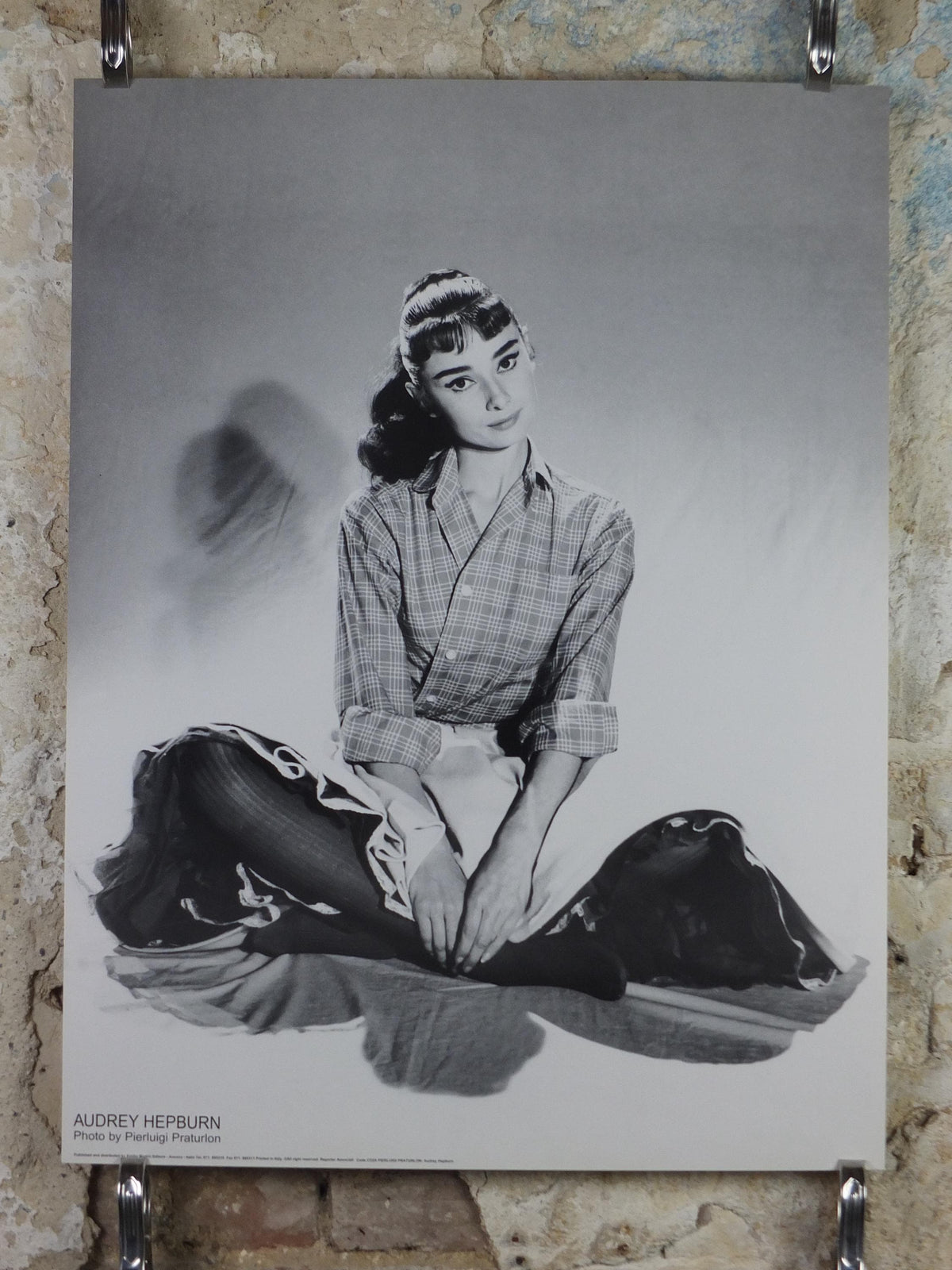 Vintage Italian Audrey Hepburn Poster – Pierluigi Praturlon Photograph, c.1990s
