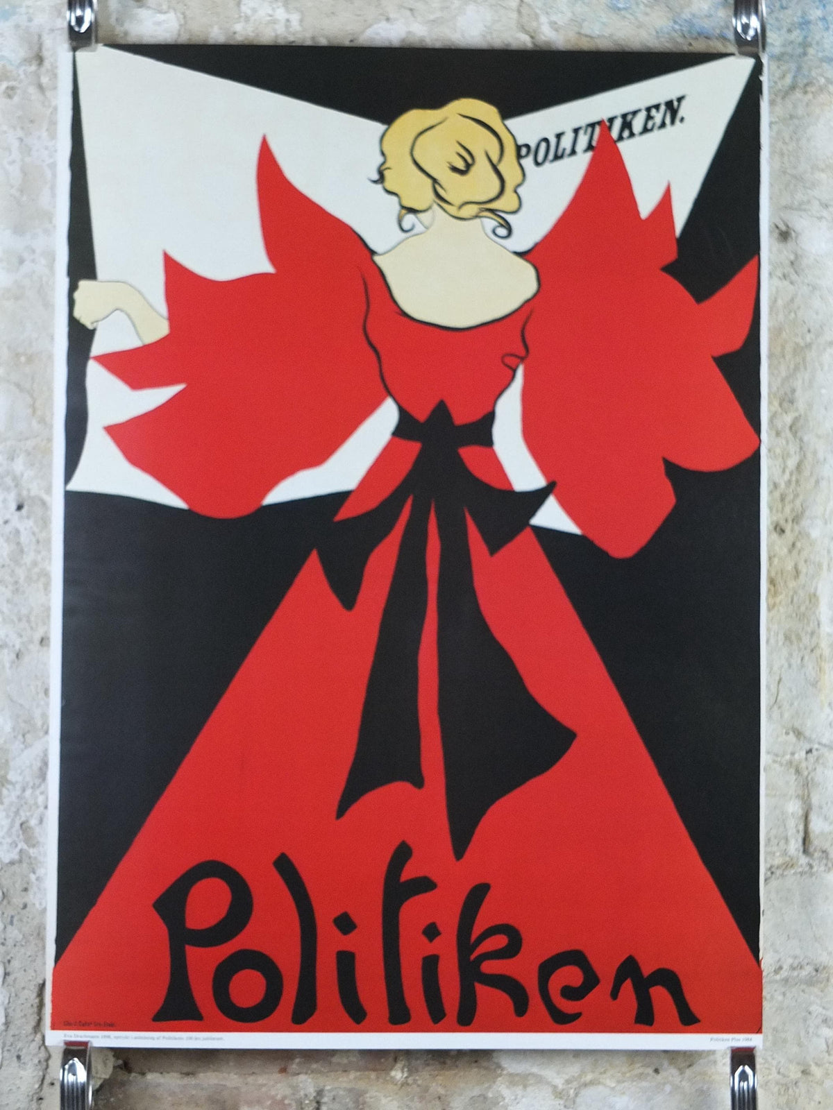 1984 Politiken Political Poster, by Eva Drachmann 1898, art nouveau wall art decor