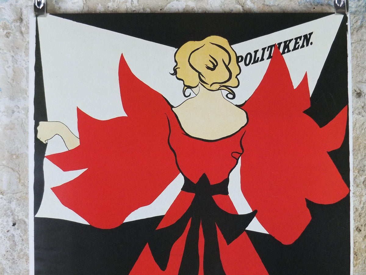 1984 Politiken Political Poster, by Eva Drachmann 1898, art nouveau wall art decor