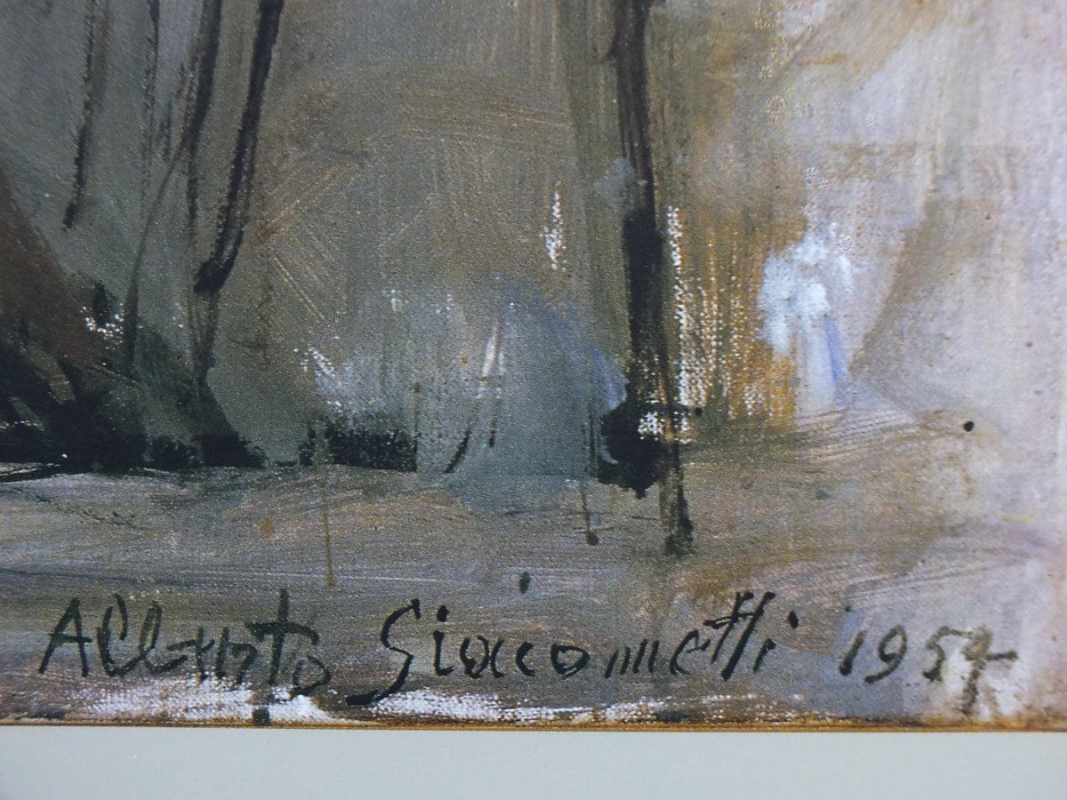 1990s Alberto Giacometti Poster, Fondation Maeght, Portrait of Diego in a Plaid Shirt 1954, Expressionism, gallery exhibition wall art decor