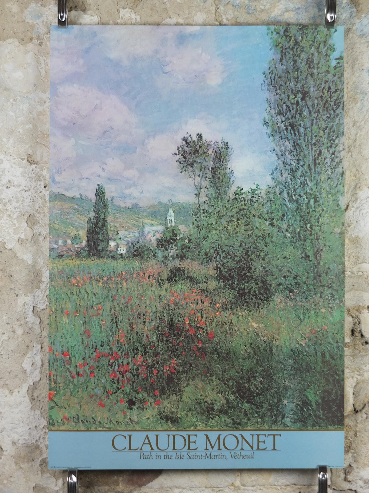 1986 Claude Monet Poster, "Path in the Isle Saint-Martin, Vétheuil" 1880, Impressionism, wall art decor