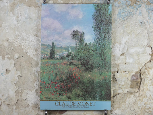 1986 Claude Monet Poster, "Path in the Isle Saint-Martin, Vétheuil" 1880, Impressionism, wall art decor