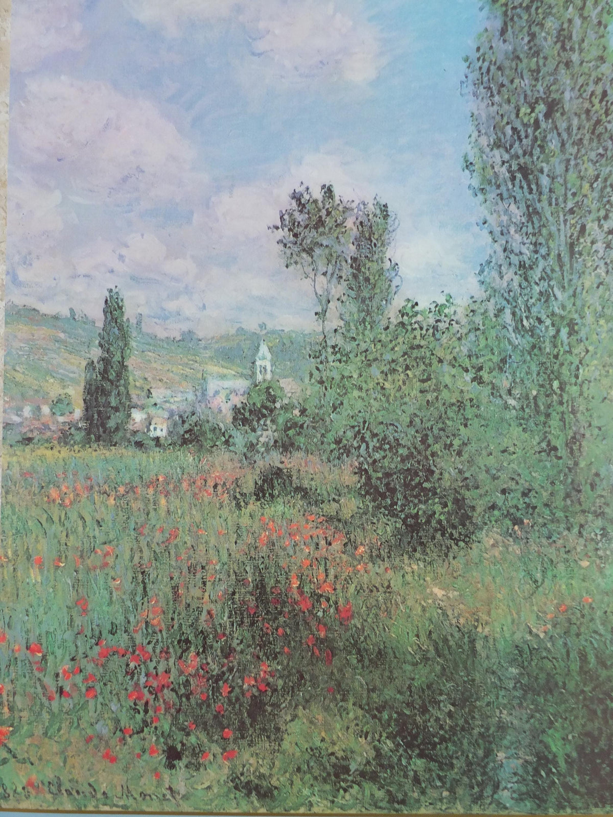 1986 Claude Monet Poster, "Path in the Isle Saint-Martin, Vétheuil" 1880, Impressionism, wall art decor