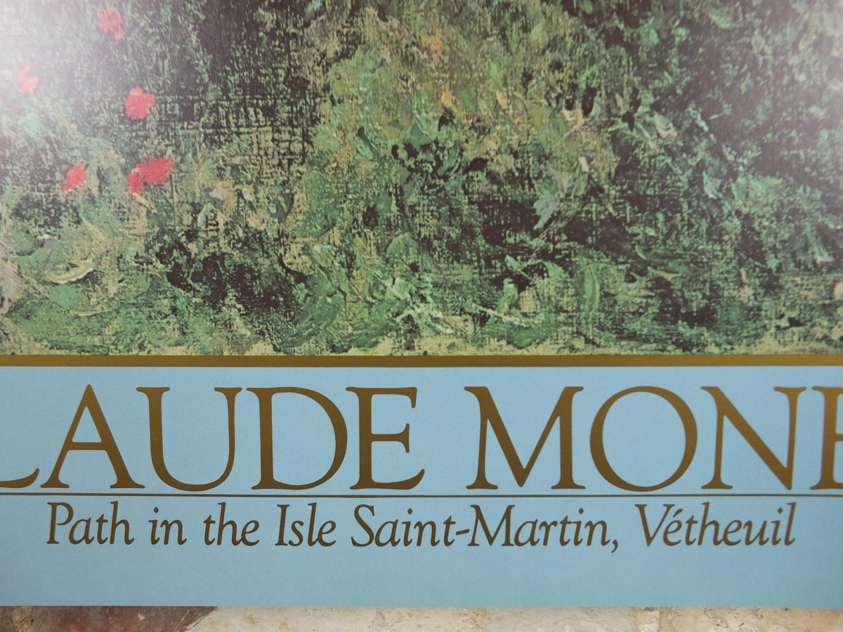 1986 Claude Monet Poster, "Path in the Isle Saint-Martin, Vétheuil" 1880, Impressionism, wall art decor