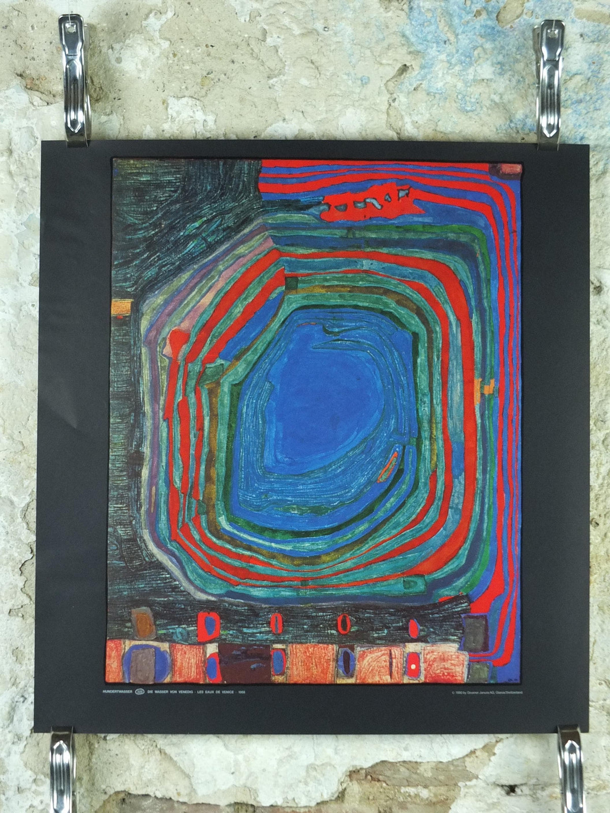 1990 Friedensreich Hundertwasser Poster, The Waters of Venice, Die Wasser von Venedig 1955, wall art decor