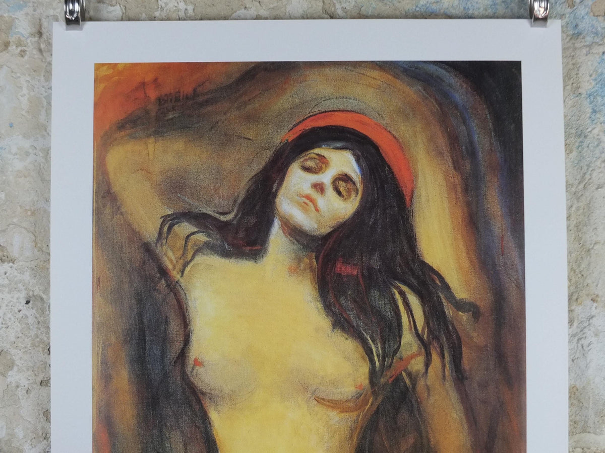 1998 Edvard Munch Poster, The Madonna Virgin Mary 1895, Expressionism, Symbolism, wall art decor