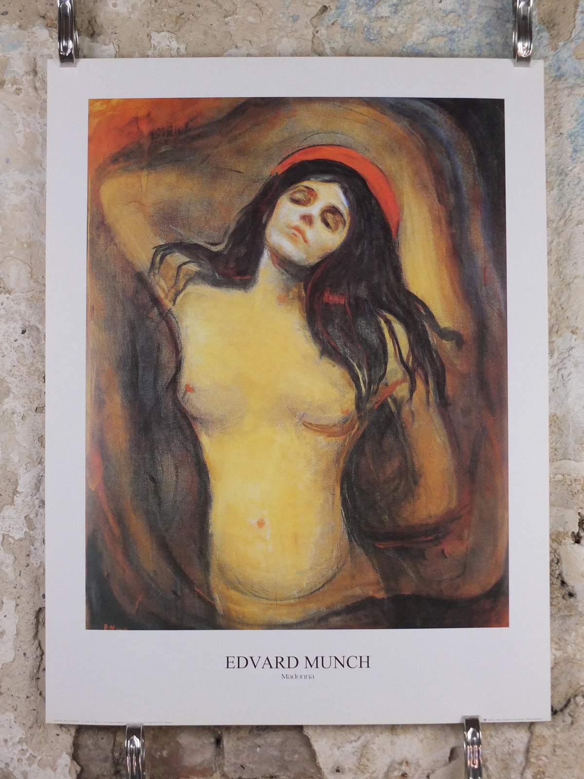 1998 Edvard Munch Poster, The Madonna Virgin Mary 1895, Expressionism, Symbolism, wall art decor