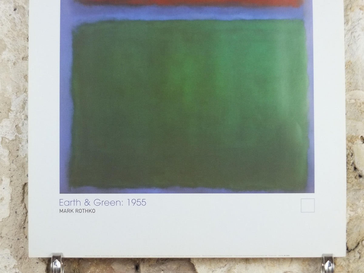 1998 Mark Rothko Poster, Earth and Green 1955, abstract expressionism, wall art decor