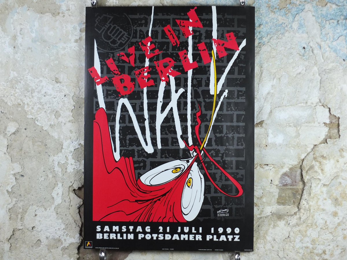 1990 The Wall – Live in Berlin Poster, held on 21 July at Potsdamer Platz, Pink Floyd, musical wall art decor