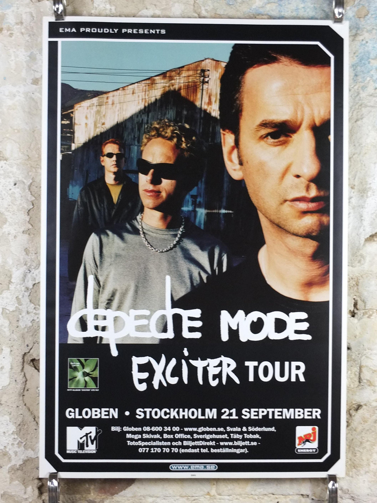 2001 Depeche Mode Poster, Exciter, 21 09 01, original promotion for Stockholm concert, New wave synth pop rock, music wall art decor