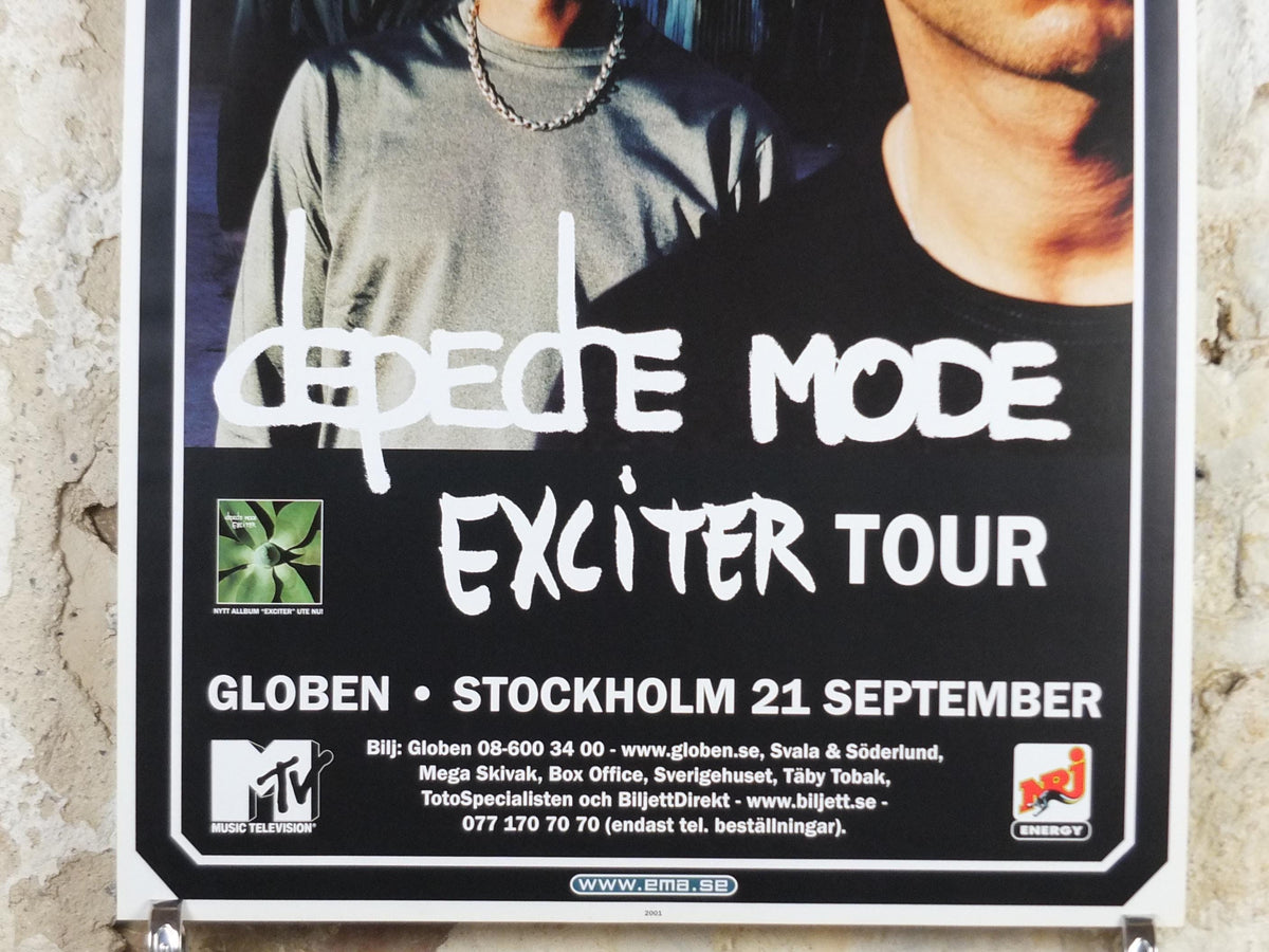 2001 Depeche Mode Poster, Exciter, 21 09 01, original promotion for Stockholm concert, New wave synth pop rock, music wall art decor