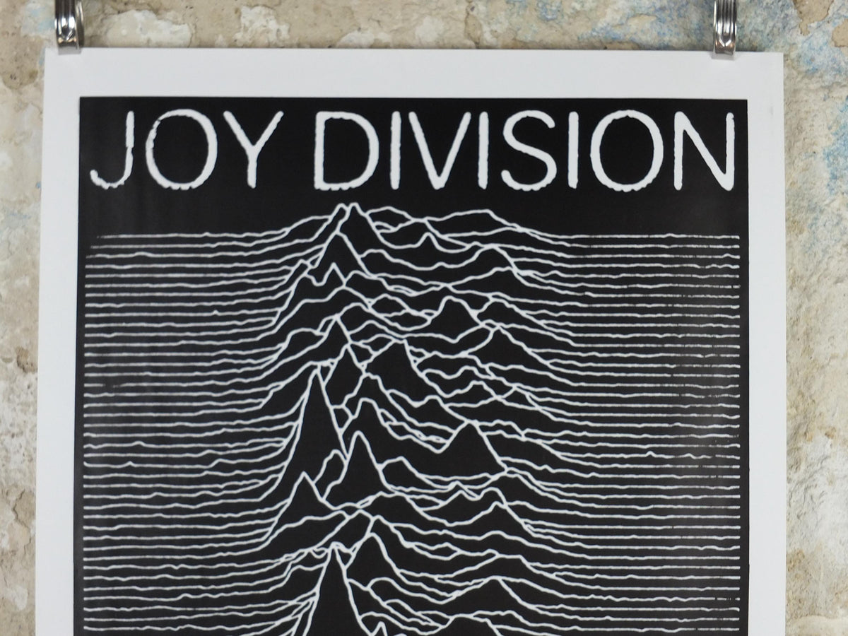 1980s Joy Division Poster, Unknown Pleasures 1979, by Peter Saville, New wave synth pop rock, music wall art decor