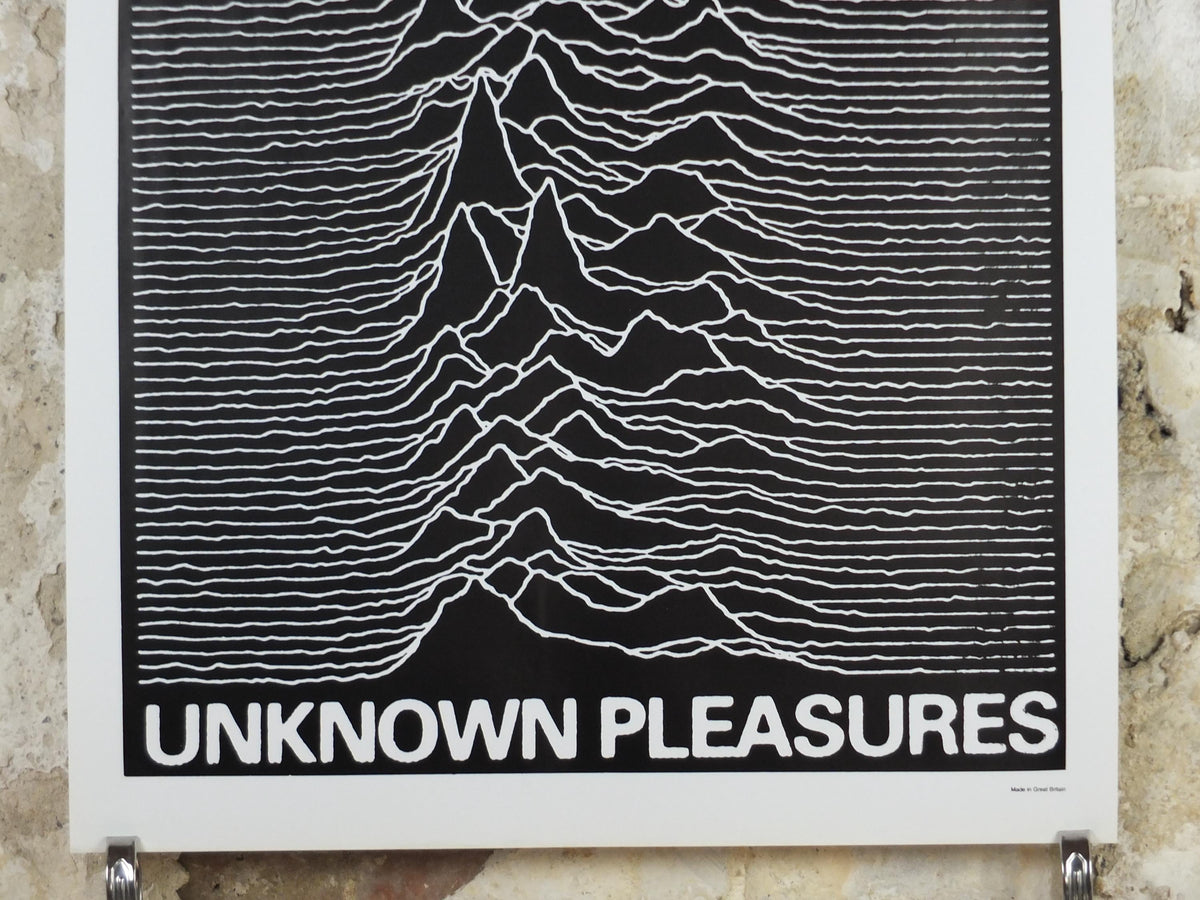 1980s Joy Division Poster, Unknown Pleasures 1979, by Peter Saville, New wave synth pop rock, music wall art decor