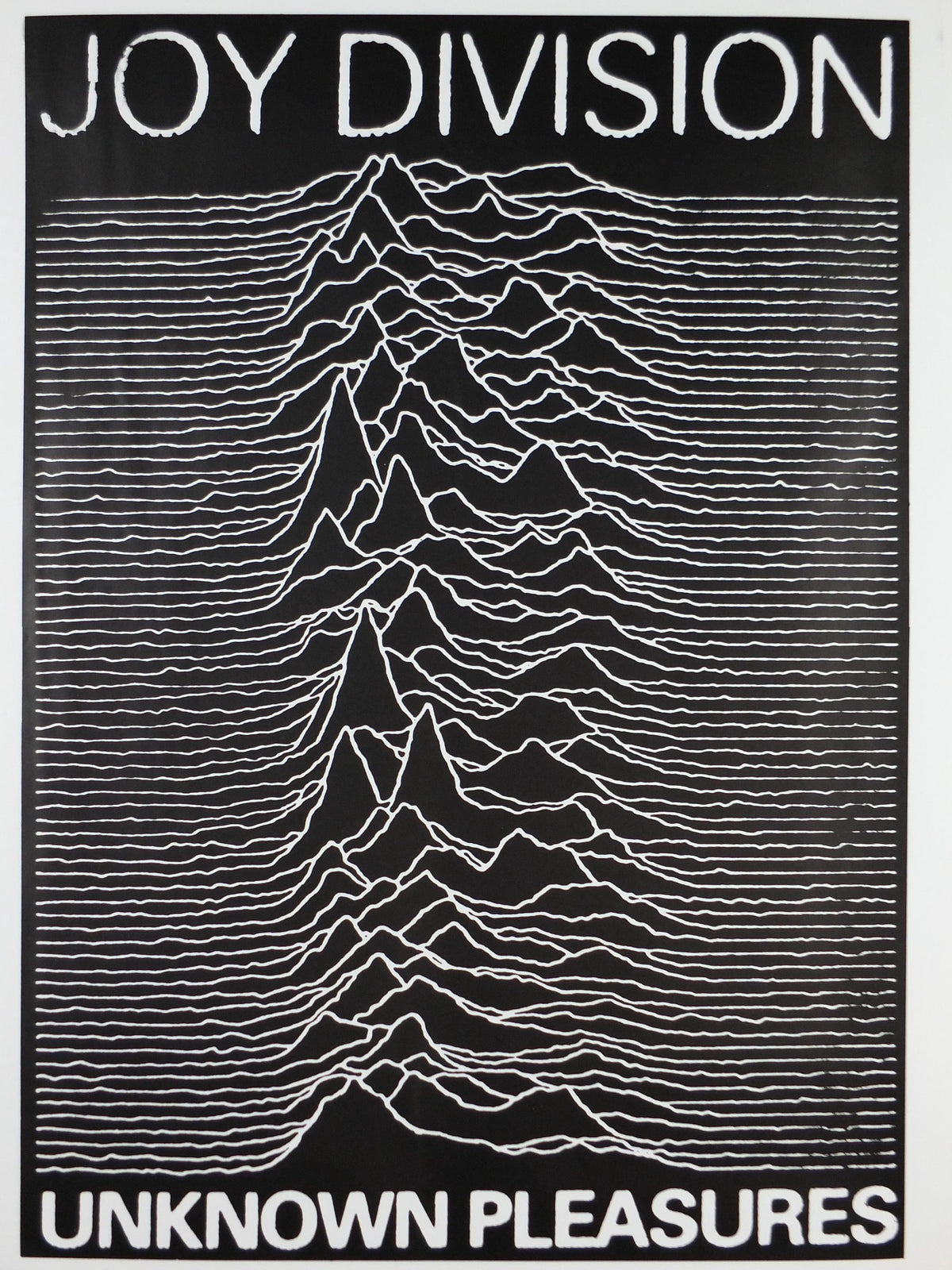 1980s Joy Division Poster, Unknown Pleasures 1979, by Peter Saville, New wave synth pop rock, music wall art decor