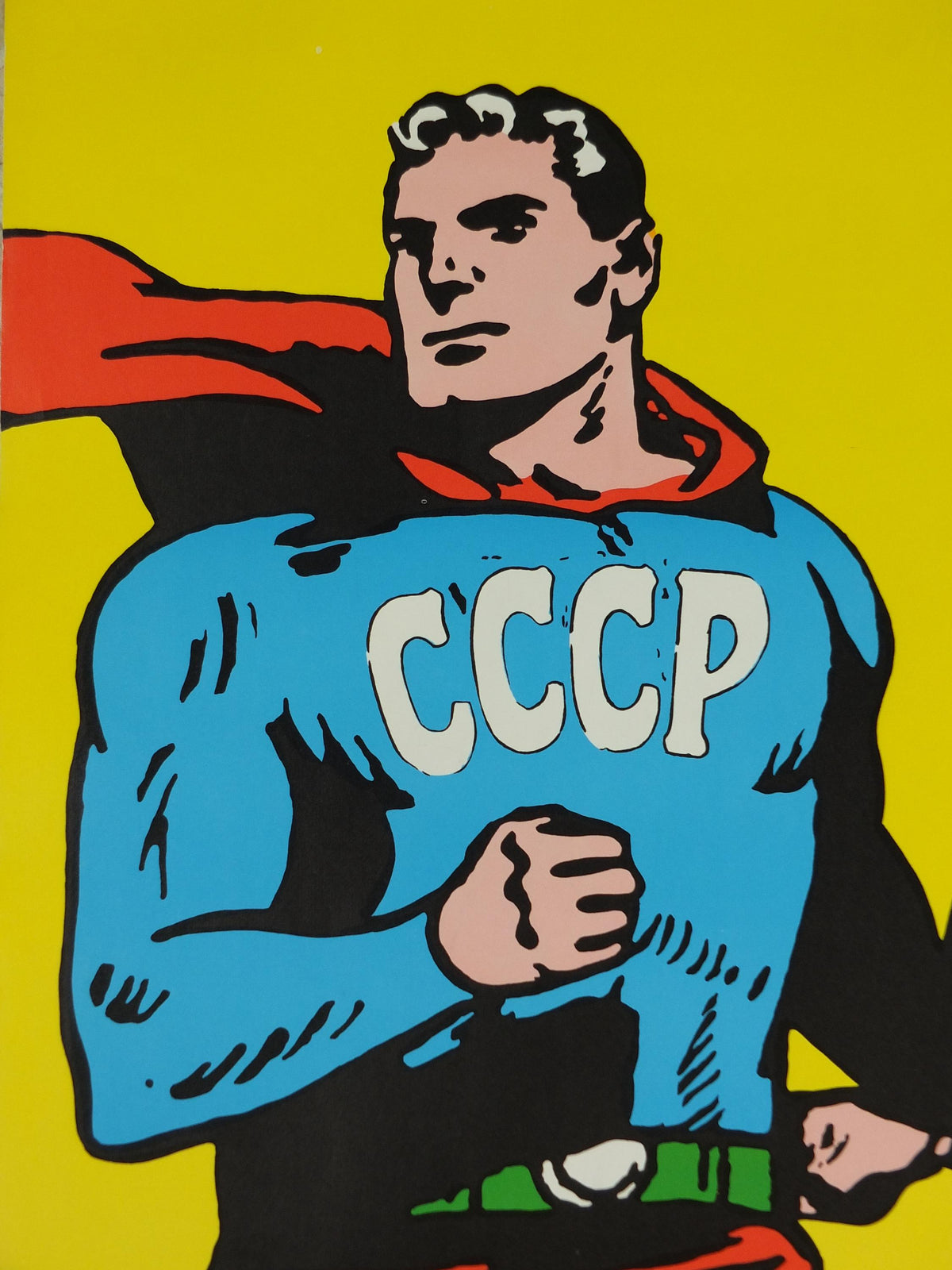 Original 1968 Roman Cieslewicz CCCP USA Superman Poster, Opus International Cold War Pop Art