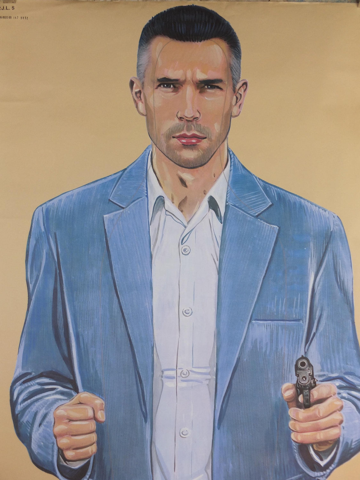 Malik P.J.L. 5 Belgian Police Shooting Target Poster – Original 2009 Law-Enforcement Issue