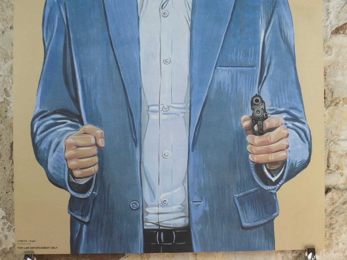 Malik P.J.L. 5 Belgian Police Shooting Target Poster – Original 2009 Law-Enforcement Issue