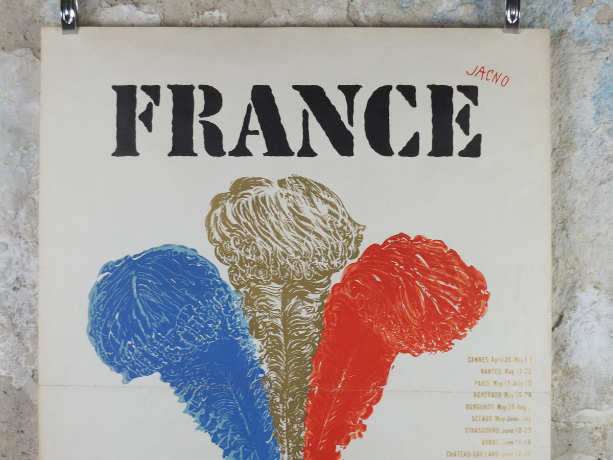 France Festivals 1955 – Original Marcel Jacno French Tourism Mourlot Lithograph