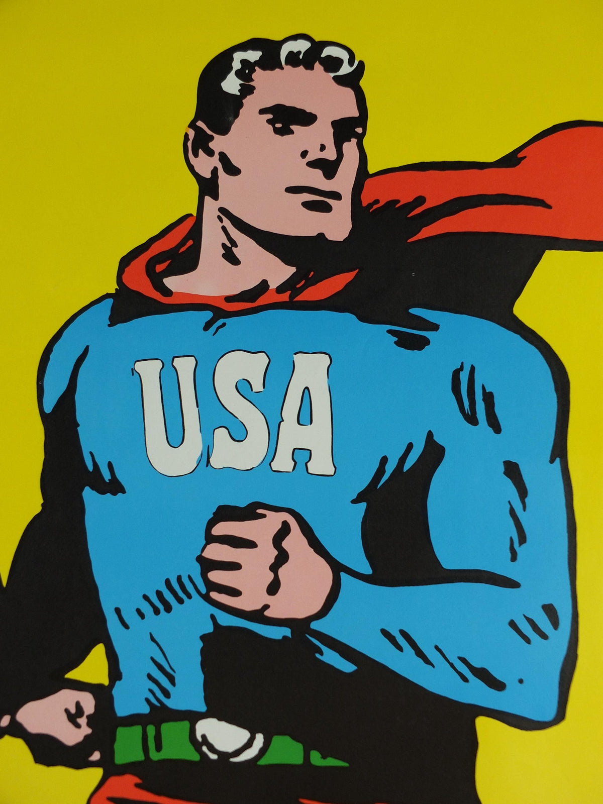 Original 1968 Roman Cieslewicz CCCP USA Superman Poster, Opus International Cold War Pop Art