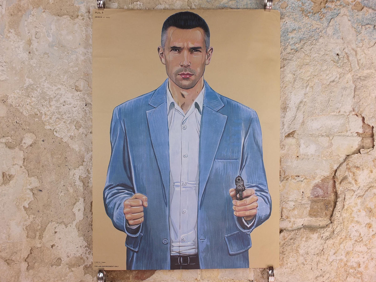 Malik P.J.L. 5 Belgian Police Shooting Target Poster – Original 2009 Law-Enforcement Issue