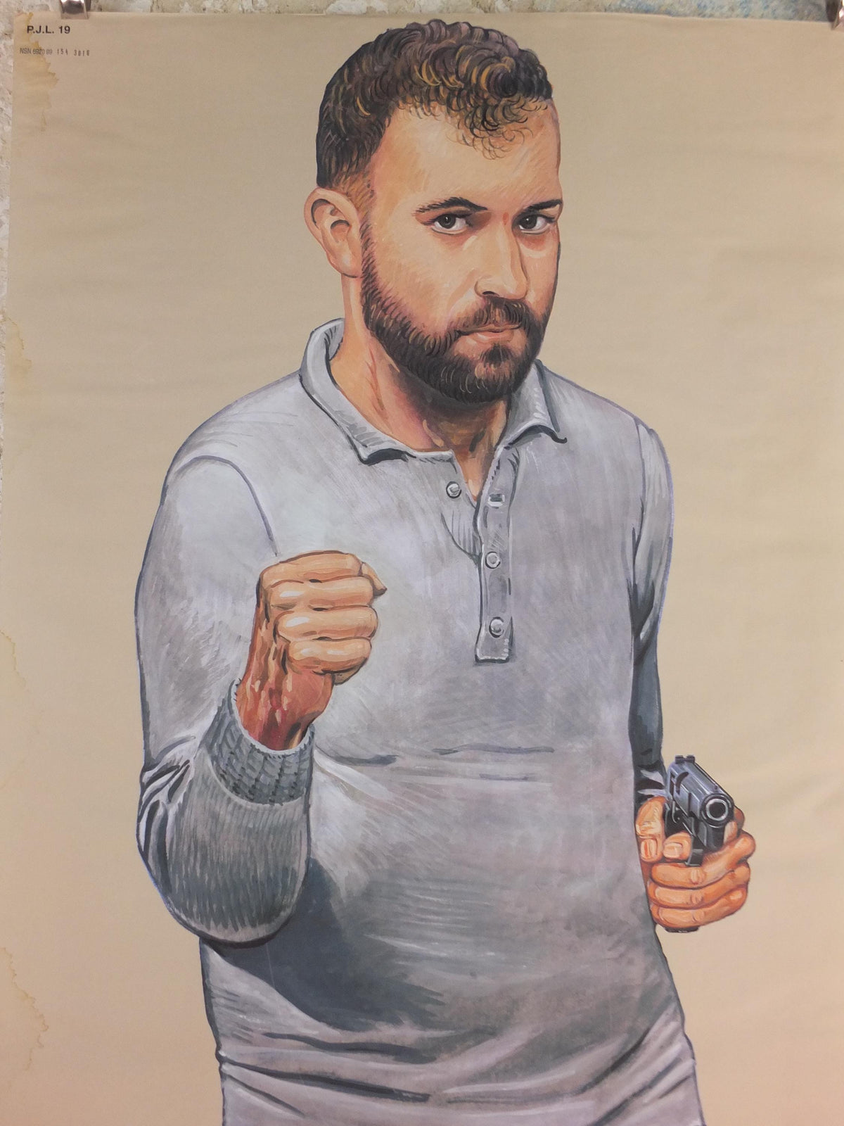 Malik P.J.L. 19 Belgian Police Shooting Target Poster – Original 2011 Law-Enforcement Issue