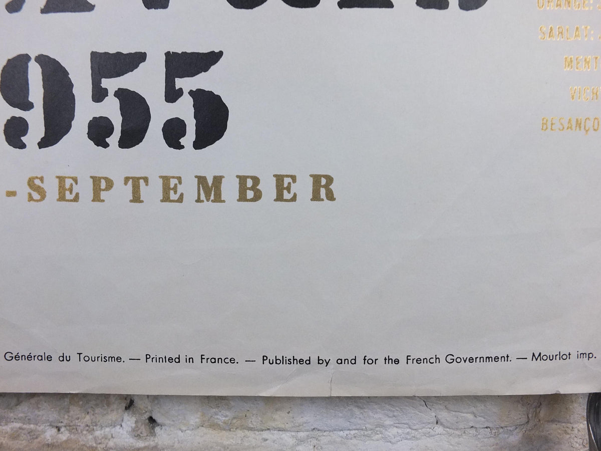 France Festivals 1955 – Original Marcel Jacno French Tourism Mourlot Lithograph
