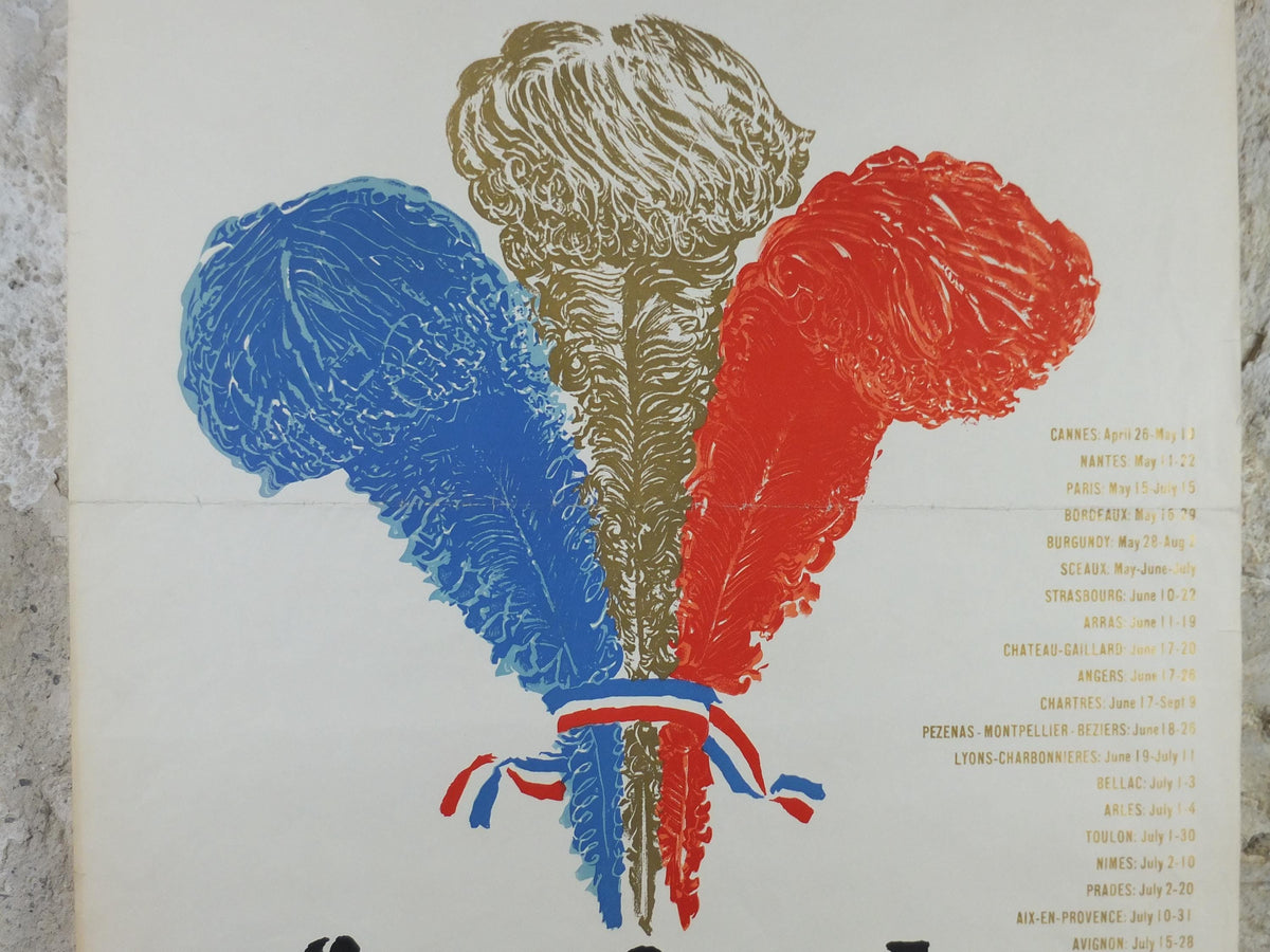 France Festivals 1955 – Original Marcel Jacno French Tourism Mourlot Lithograph