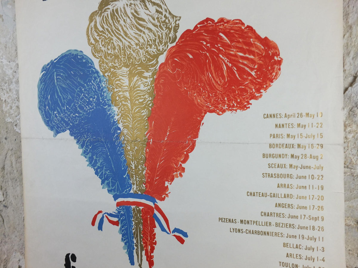 France Festivals 1955 – Original Marcel Jacno French Tourism Mourlot Lithograph