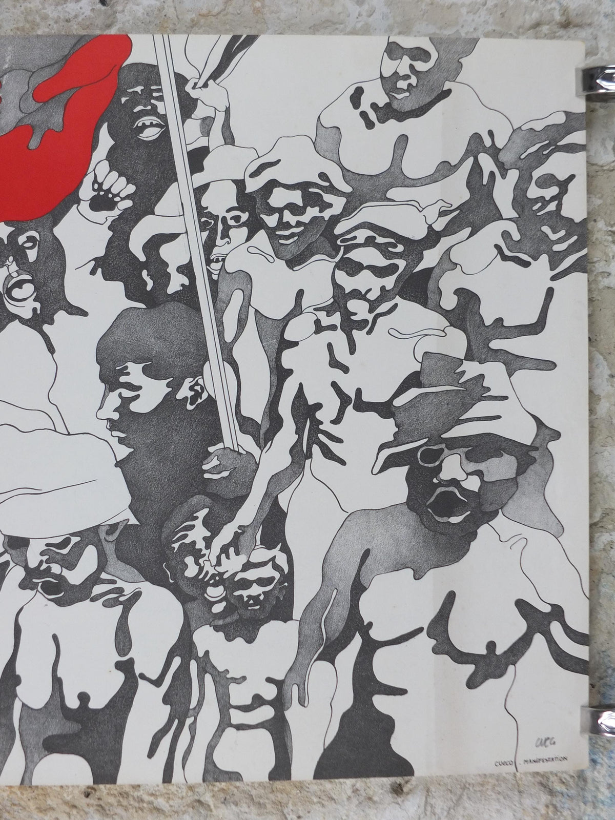 Henri Cueco Manifestation – Hand-Signed Original Lithograph, c.1968–1970