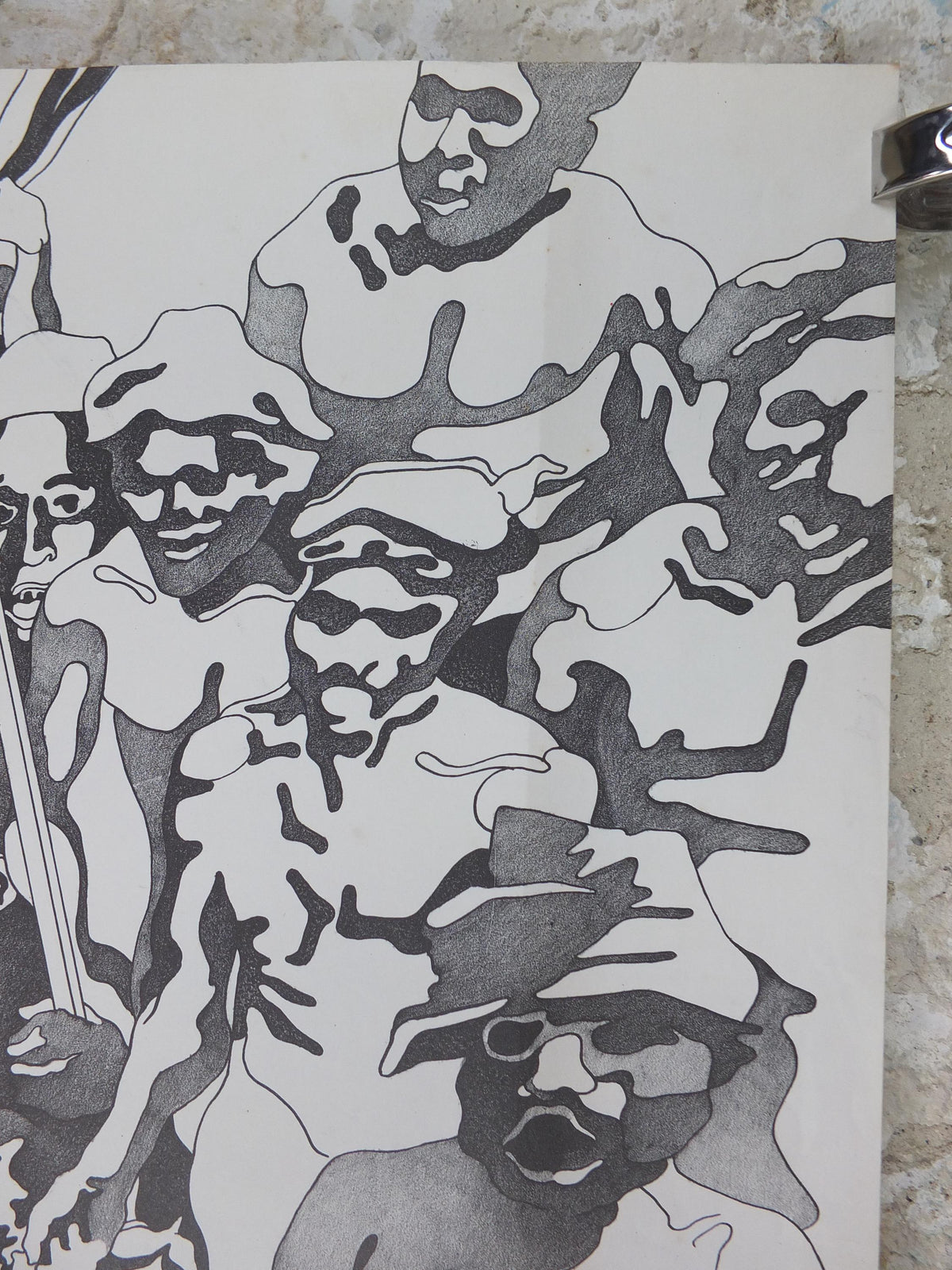 Henri Cueco Manifestation – Hand-Signed Original Lithograph, c.1968–1970