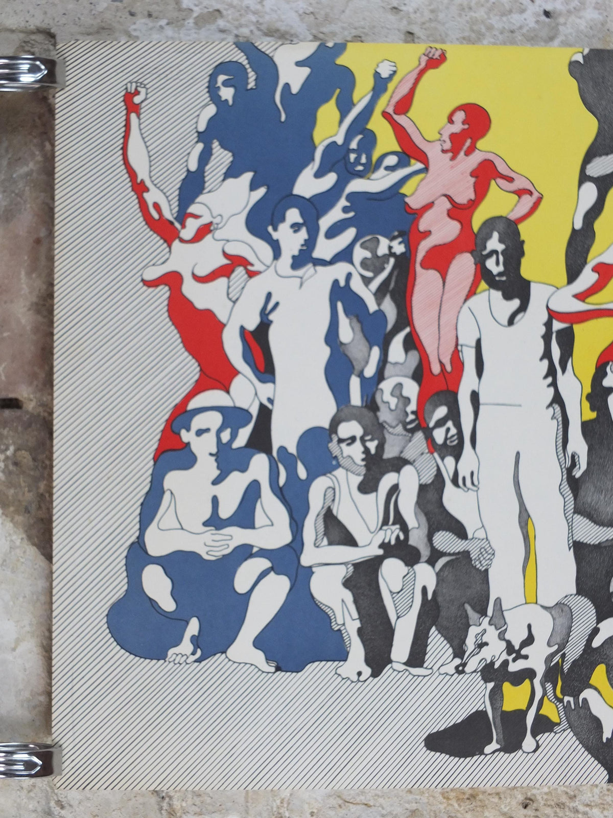 Henri Cueco La Grève – The Strike – Hand-Signed Original Colour Lithograph, c.1969