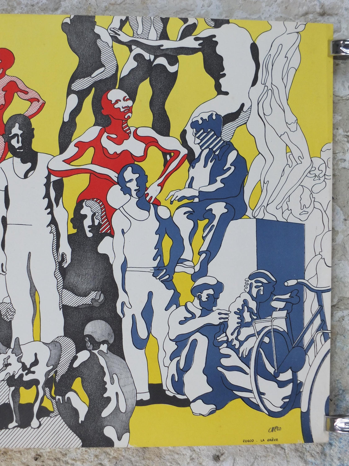 Henri Cueco La Grève – The Strike – Hand-Signed Original Colour Lithograph, c.1969