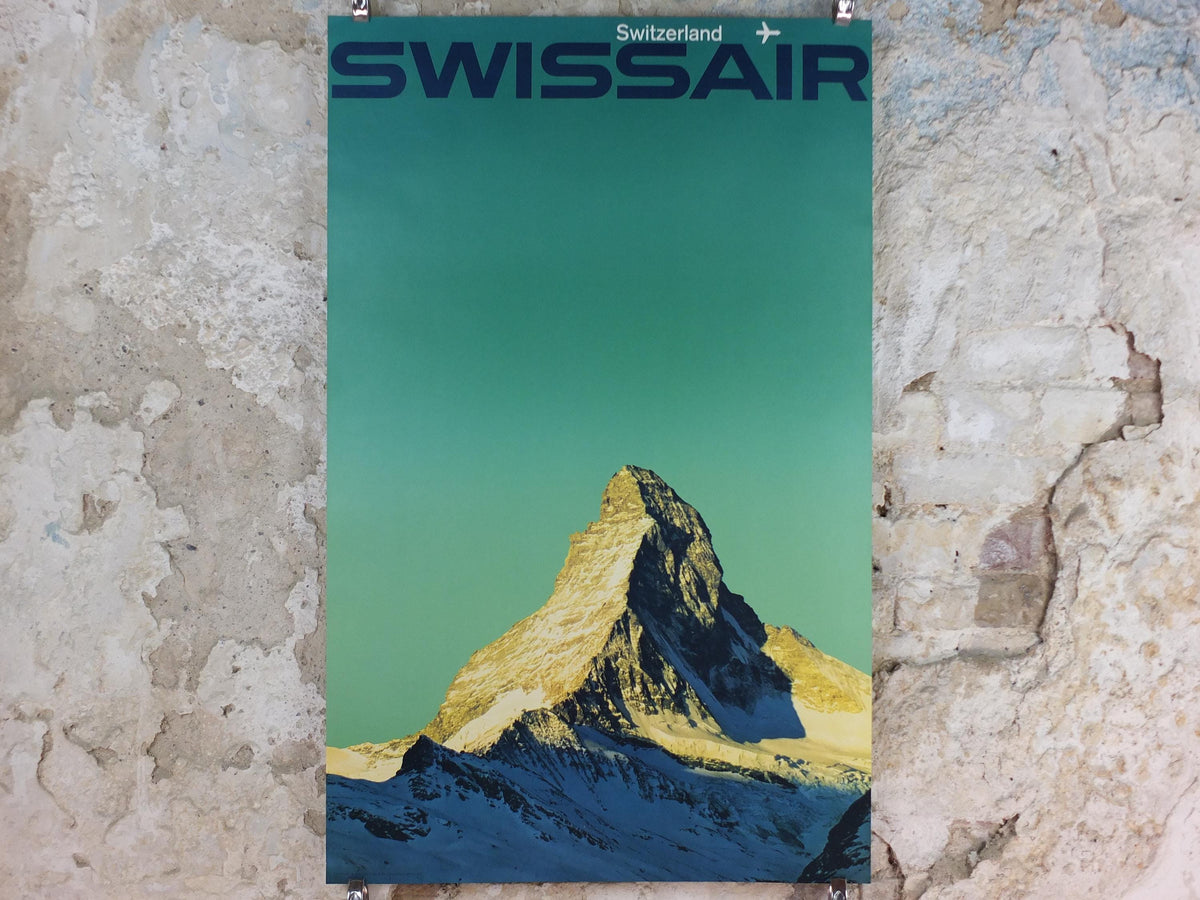 1964 Swissair Matterhorn Poster – Manfred Bingler, Vintage Switzerland Travel