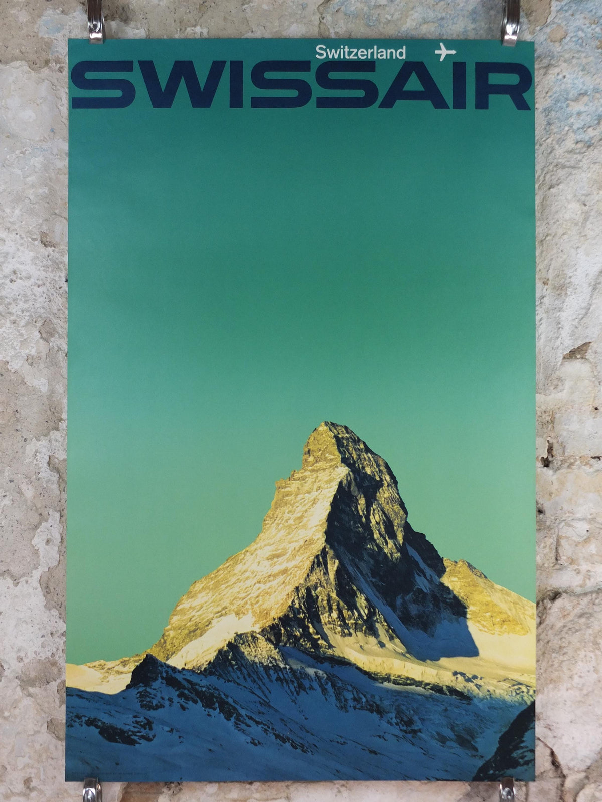 1964 Swissair Matterhorn Poster – Manfred Bingler, Vintage Switzerland Travel