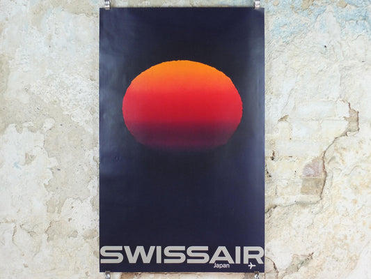 1964 Swissair Japan Poster – Rising Sun, Manfred Bingler & Emil Schulthess