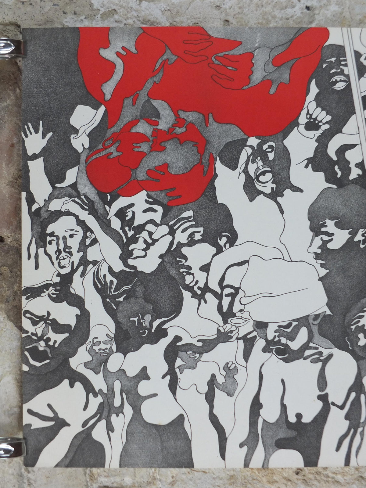 Henri Cueco Manifestation – Hand-Signed Original Lithograph, c.1968–1970