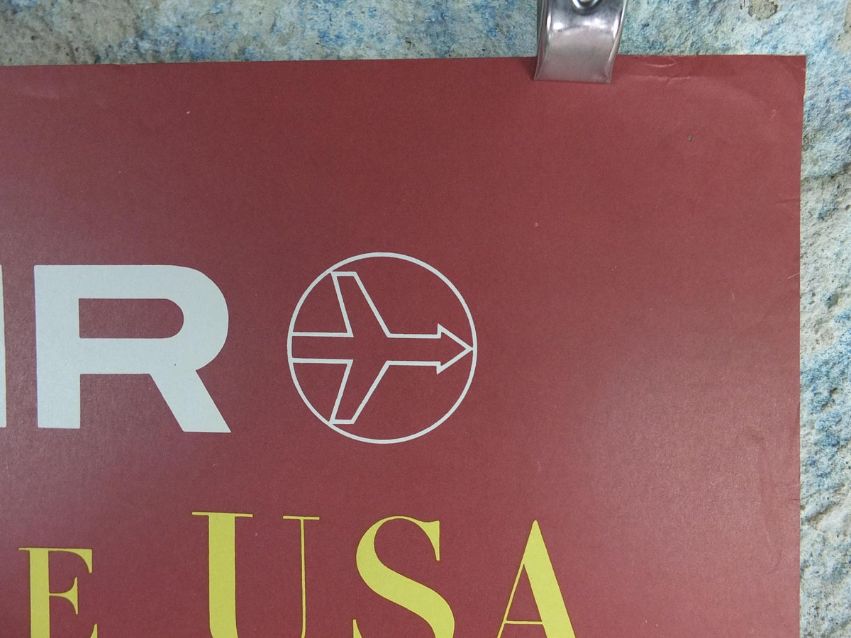 1959 Swissair to the USA Poster – Donald Brun, Vintage Airline Travel