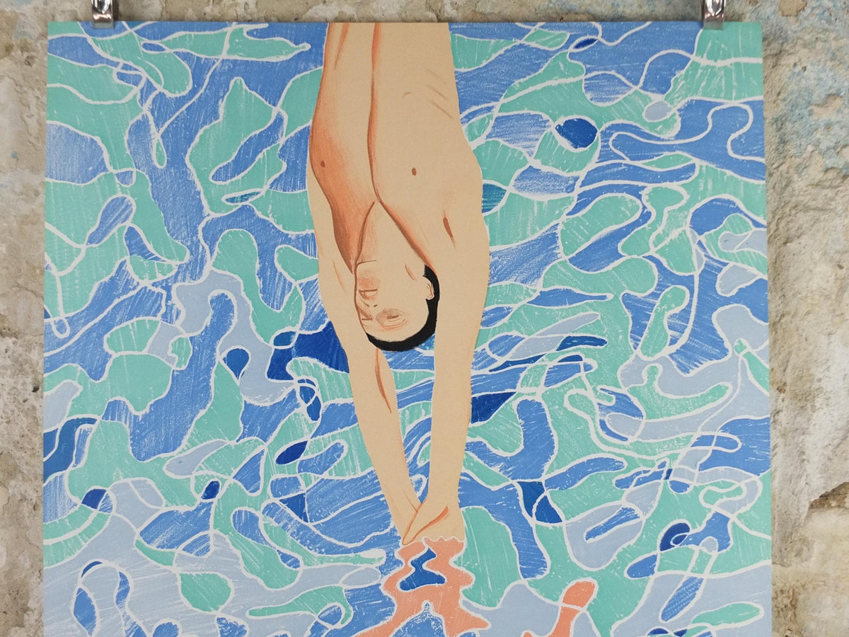 David Hockney Munich 1972 Olympics Poster – The Diver, Original 1971 Issue