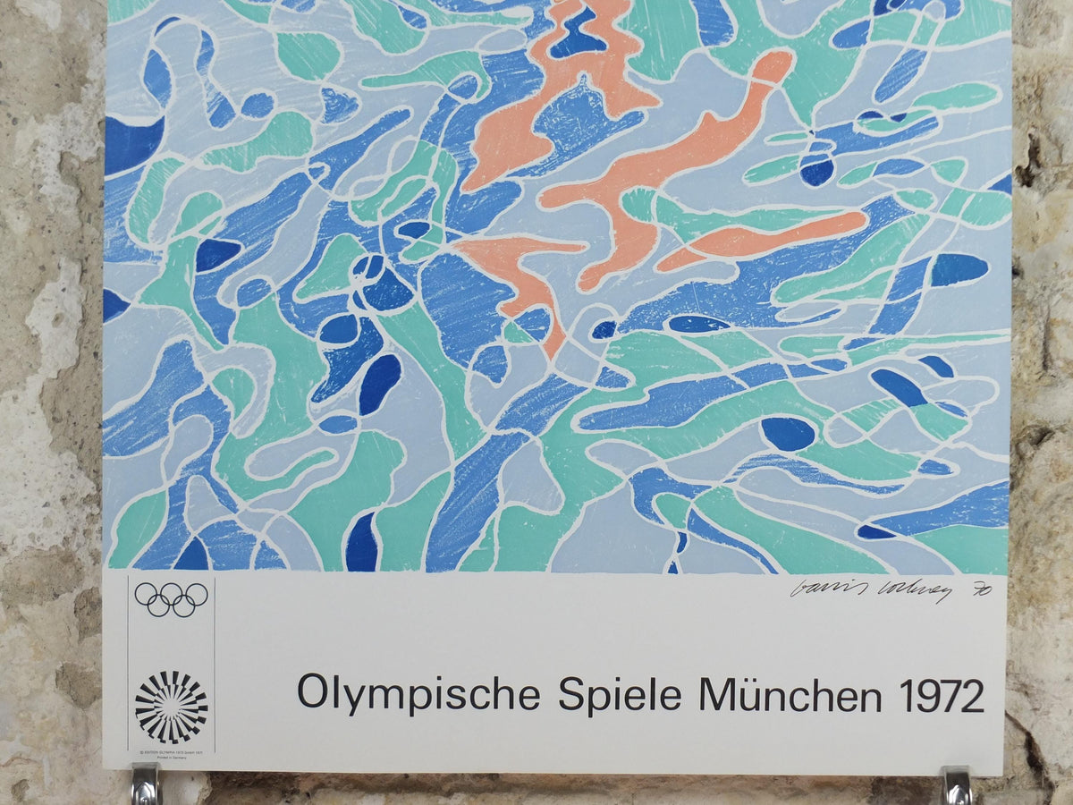 David Hockney Munich 1972 Olympics Poster – The Diver, Original 1971 Issue